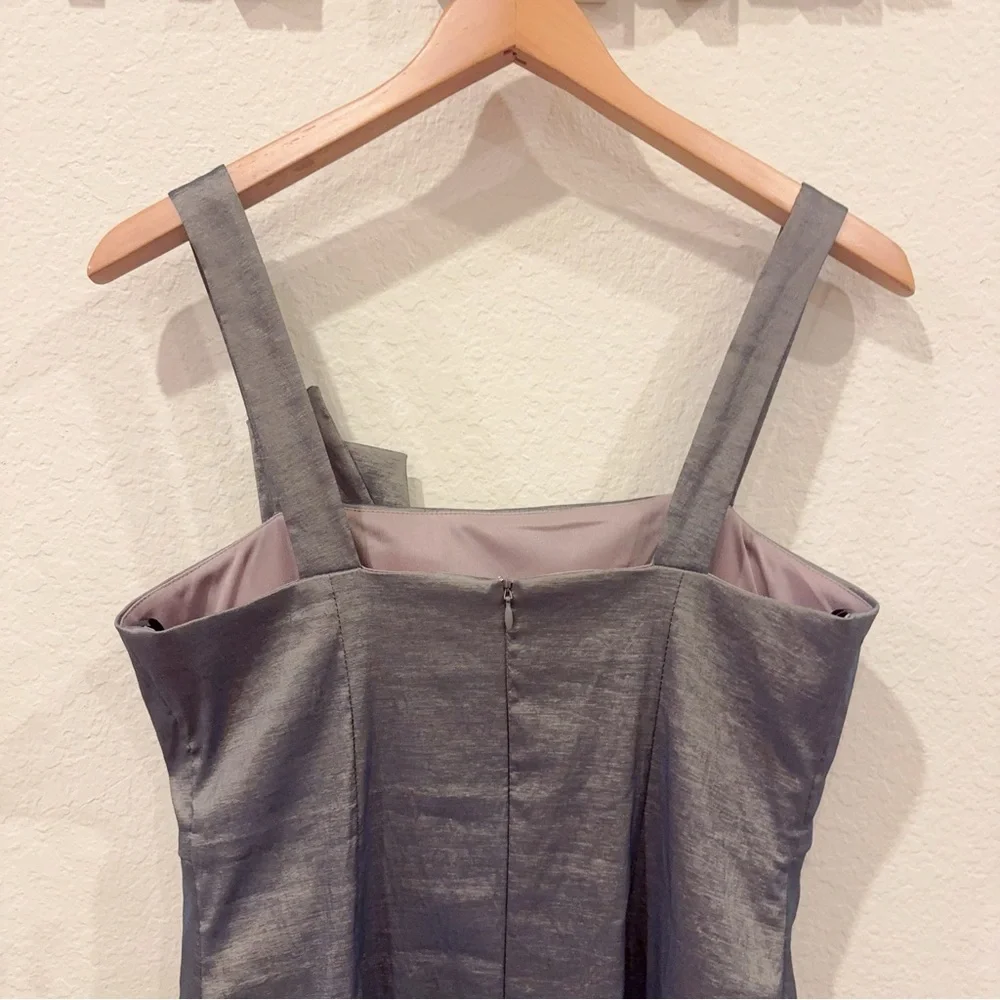 NW Collection Grey Metallic Tiered Mini Dress Preowned Size M